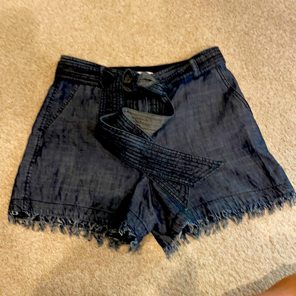 Trina Turk High Rise linen denim shorts
